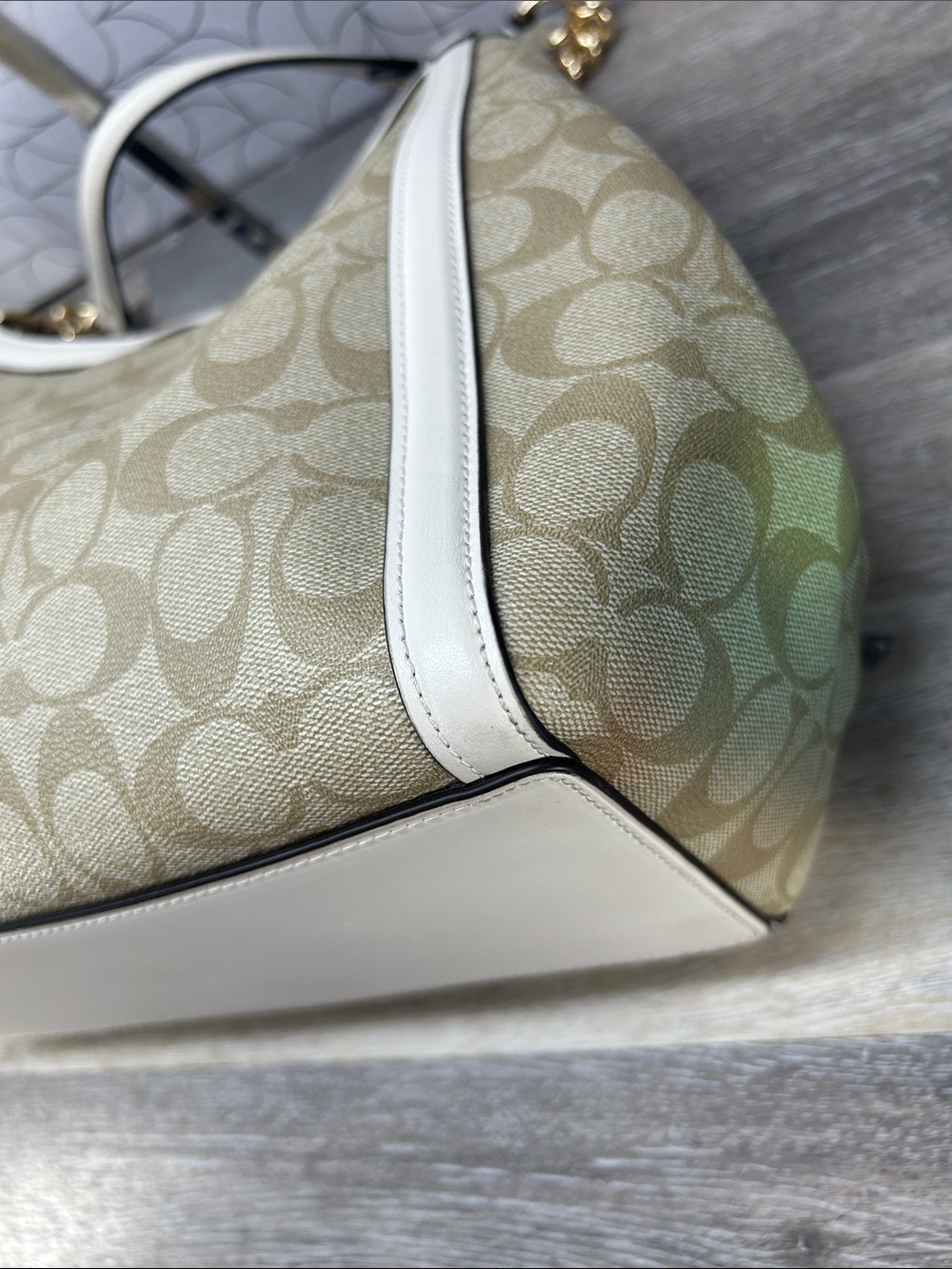 Coach Cream Signature Canvas Tote Bag - Picture 10 of 14
